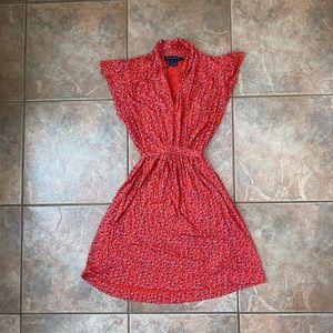 Red wrap waist mini dress by French connection